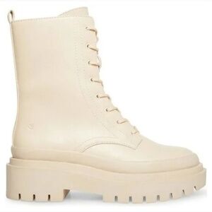 Cool Planet by Steve Madden Mosss Combat Boot Bone Paris